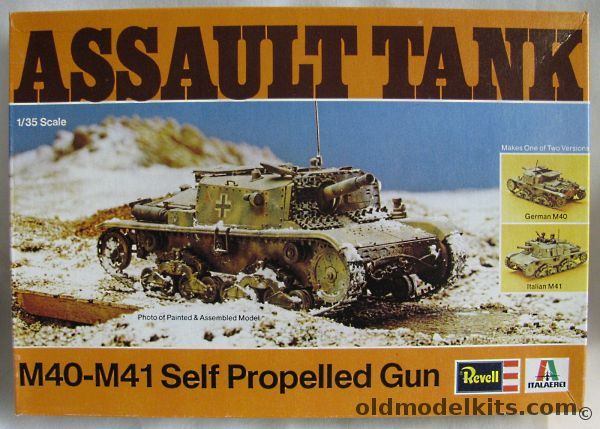 Revell 1/35 M40 Or M41 Self Propelled Gun Assault Tank - German or Italian Versions, H2104 plastic model kit